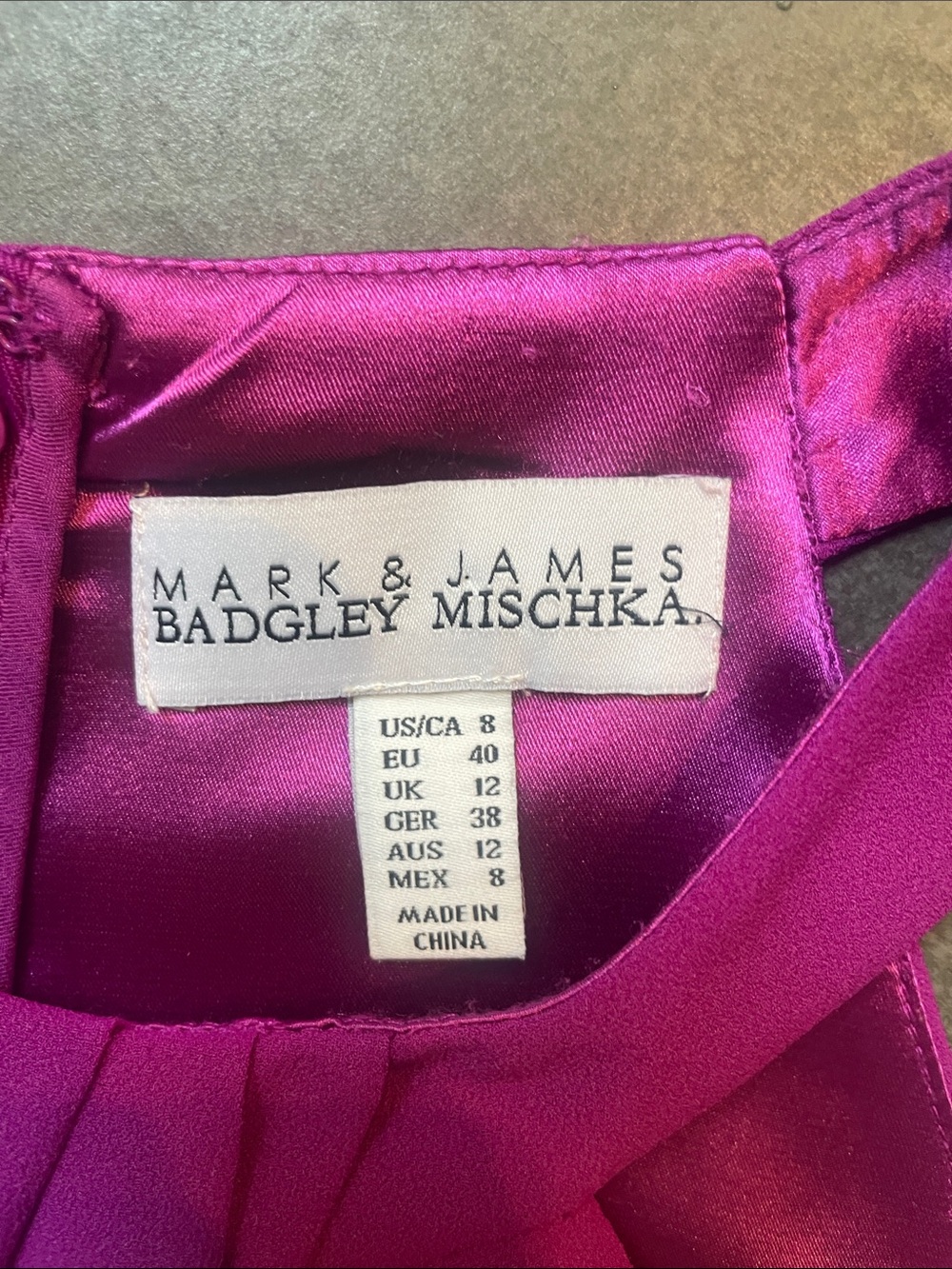 Badgley Mischka Sleeveless Pleated Halter Dress in Deep Magenta 8 - Picture 2 of 6